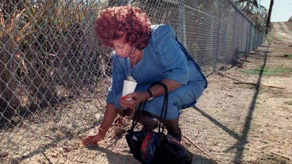 La Reina de la Salsa recogió tierra de Cuba a través de la valla de la base de Guantánamo.