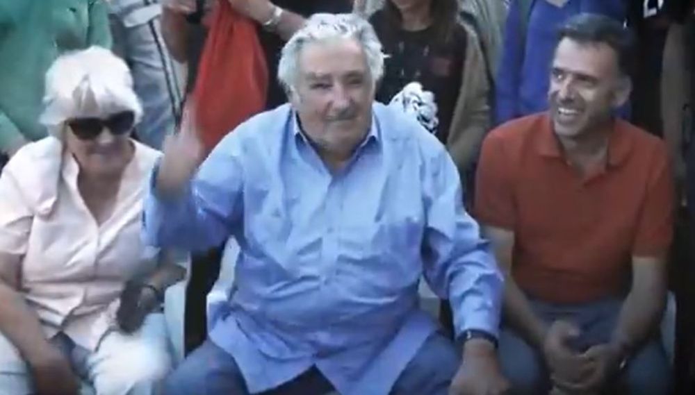 Lucía Topolansky, José Mujica y Yamandú Orsi