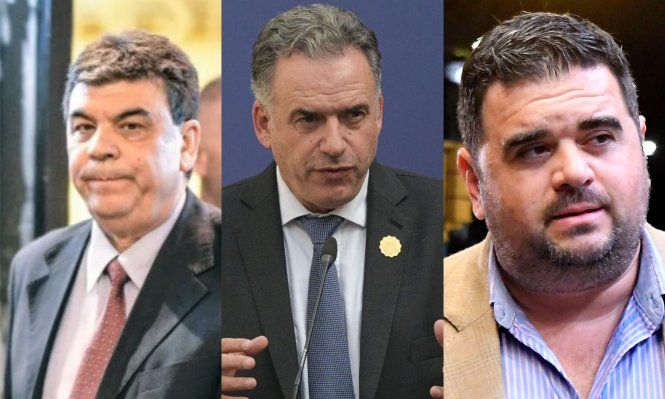 Mario Layera, Yamandú Orsi y Nicolás Olivera
