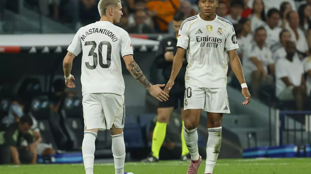 Franco Mastantuono y Kilyan Mbappé.&nbsp;