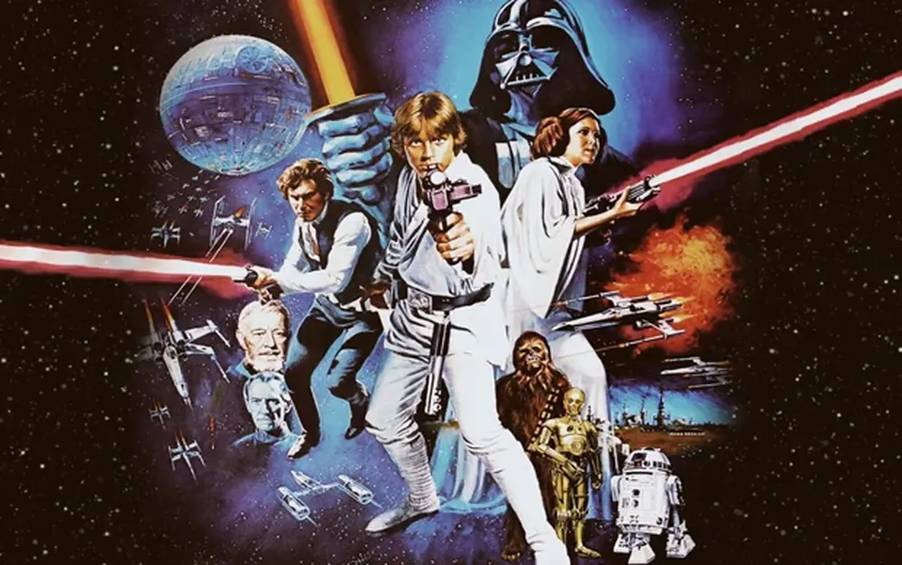 El póster de la primera película de Star Wars