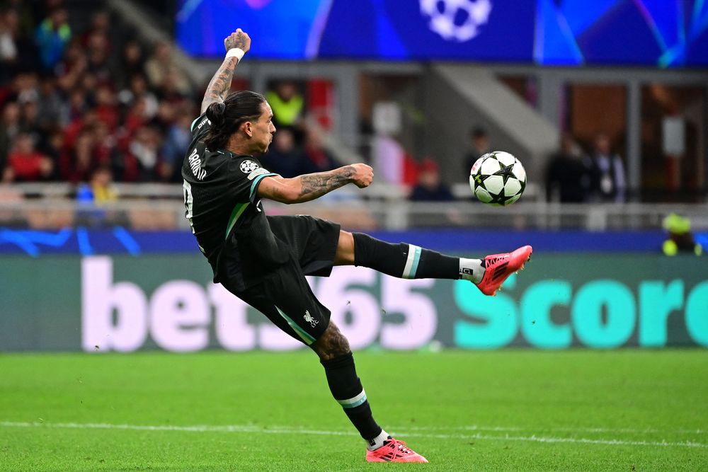 Núñez durante los minutos que jugó contra Milan &nbsp;