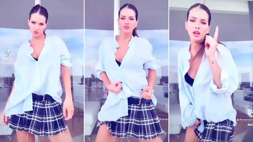El desafío viral de la China Suárez, con look de colegiala