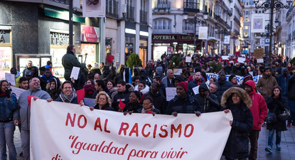 Manifestación en contra del racismo en España.