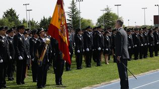Llegada del Rey a la jura de la XXXVIII promoción de la Escala Básica de la Policía Nacional en Ávila