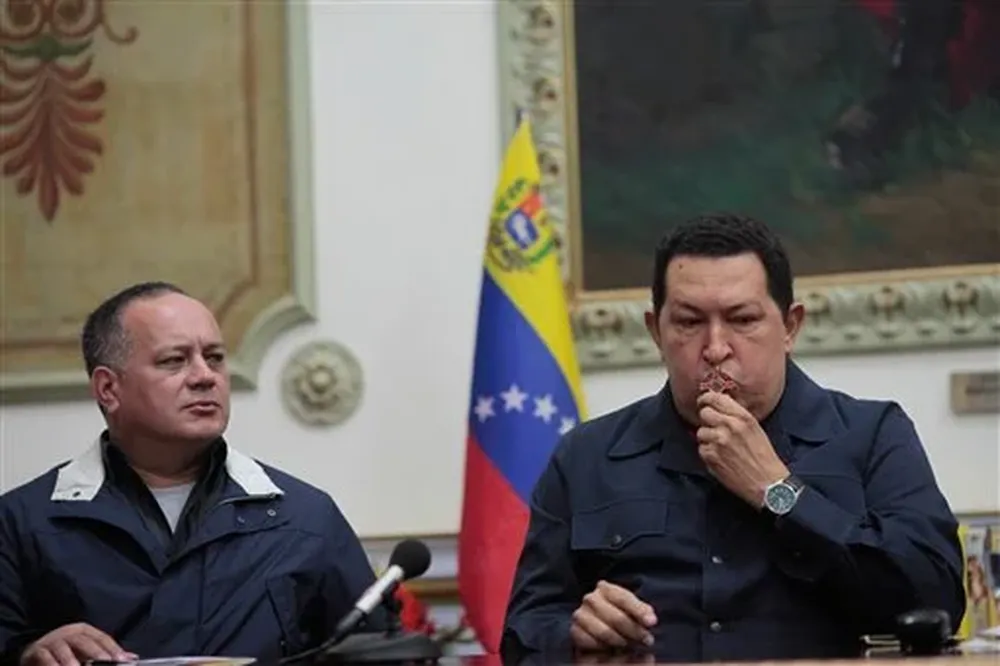 Diosdado Cabello junto a Chávez, el sábado