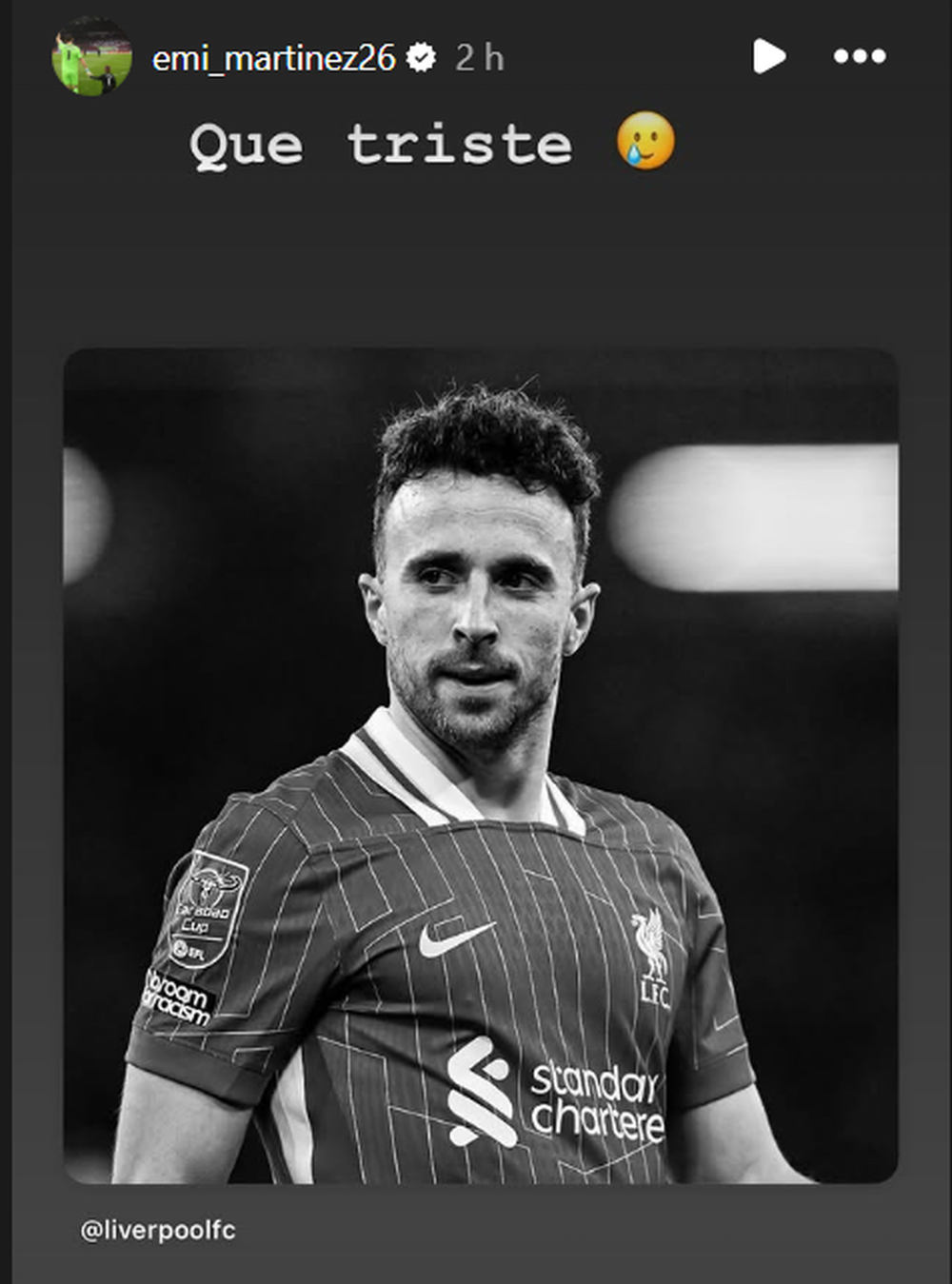 Dibu Martínez sobre Diogo Jota
