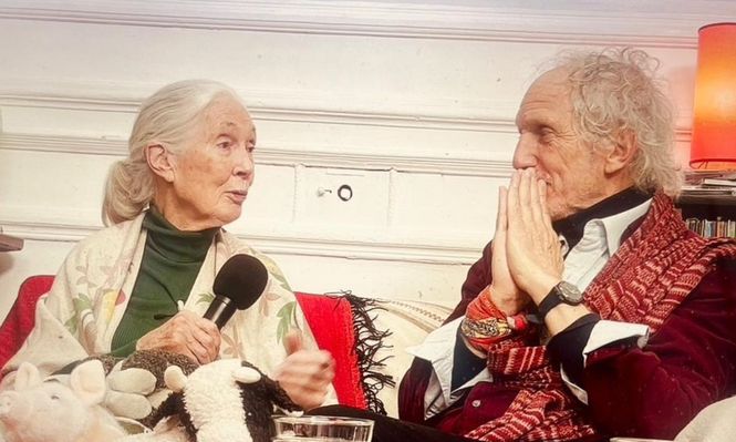 Jane Goodall y Boy Olmi.