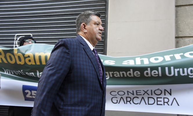 Jorge Barrera cuando ingresaba al juzgado para la audiencia de Conexión Ganadera