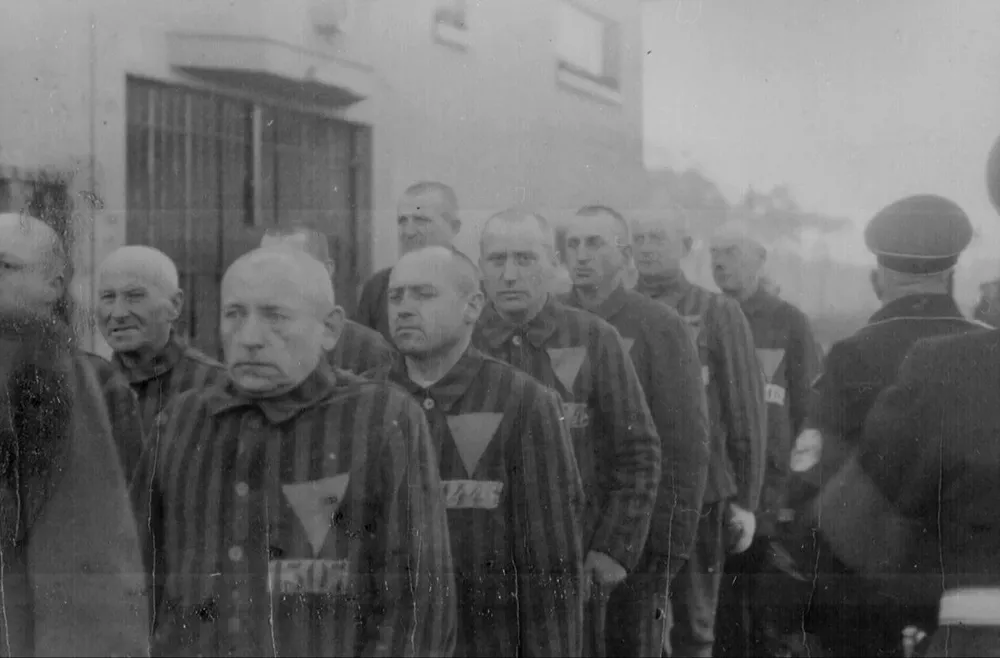 Prisioneros en el campo de concentración de Sachsenhausen