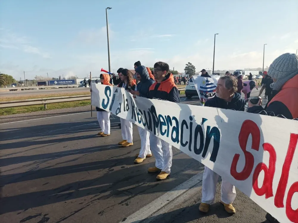 Movilización de trabajadores de la industria láctea.
