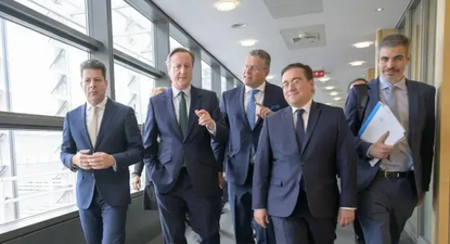 Los representantes de la Comisión Europea, Reino Unido, España y Gibraltar, en la última reunión que mantuvieron en Bruselas