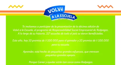 Redpagos lanzó campaña “Volvé a la escuela”