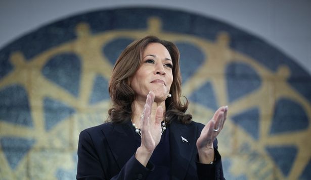 Kamala Harris en Michigan el 8 de agosto