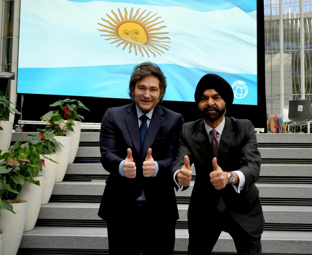 Javier Milei y Ajay Banja, presidente del Banco Mundial