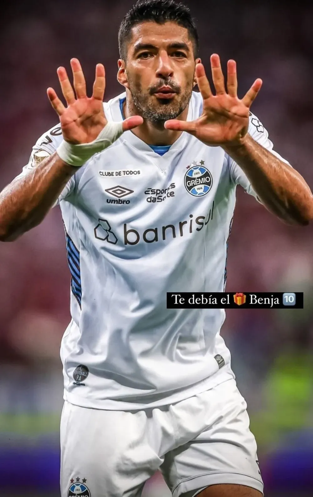 Luis Suárez y su festejo de gol especial para su hijo Benjamín por sus 10 años