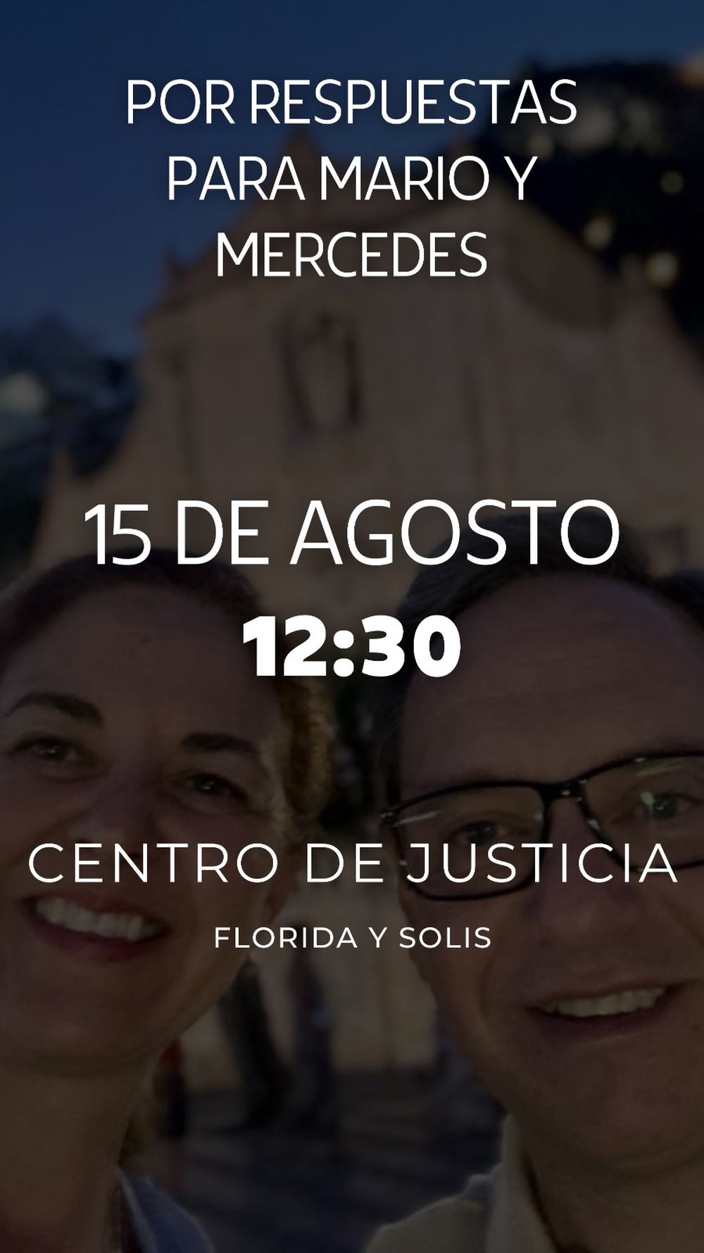 La familia de Mercedes y Mario convocó a una manifestación a dos meses de sus muertes