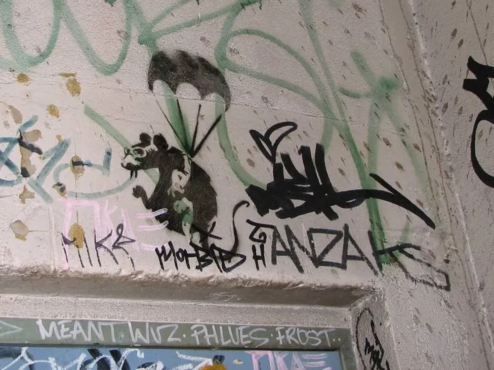 La obra de Bansky antes de ser destruída
