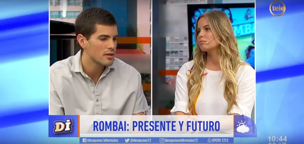 Fer Vázquez visitó este miércoles con su banda, Rombai, el programa Desayunos informales (canal 12), donde trabaja Camila Rajchman
