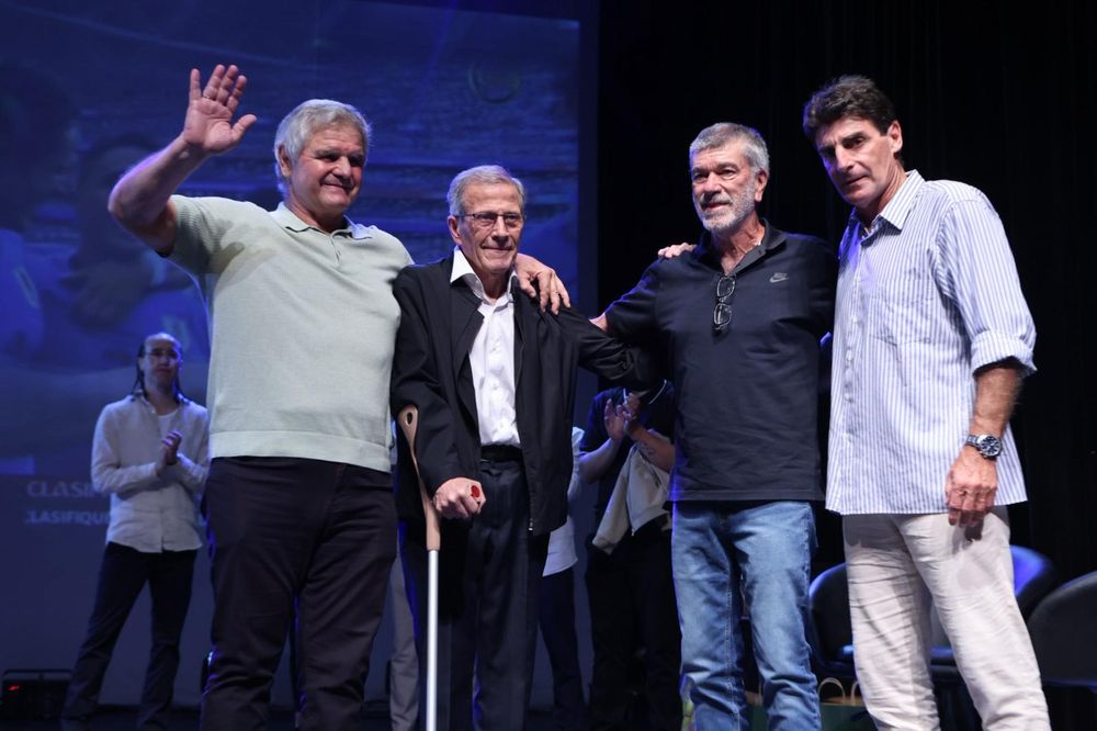 Celso Otero, Óscar Tabárez, José Herrera y Mario Rebollo
