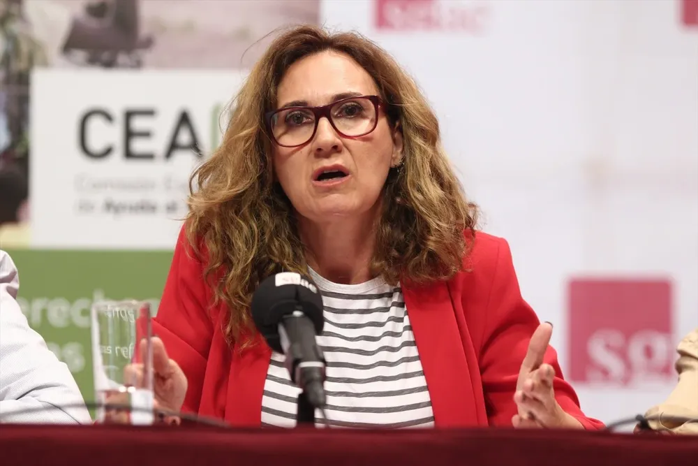 Estrella Galán, secretaria general de CEAR, en la resentación del informe anual Las personas refugiadas en España y en Europa en 2017