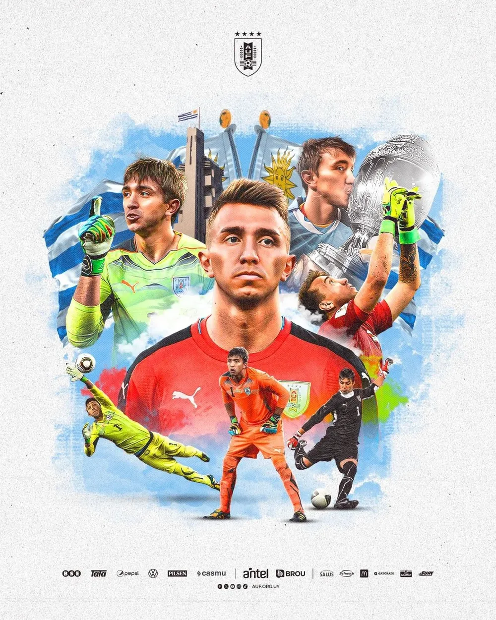 El afiche de la AUF para Muslera