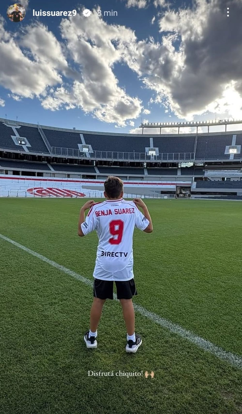 Benjamín Suárez en el Monumental de River Plate y el mensaje de su padre Luis Suárez
