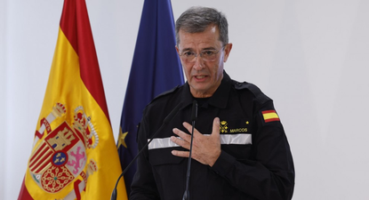 El general jefe de la UME, Javier Marcos, comparece ante los medios para informar de lo abordado en la reunión del comité de crisis para el seguimiento de los efectos de la DANA