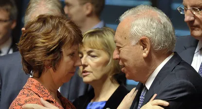 García-Margallo y la jefa de política exterior de la UE, Catherine Ashton