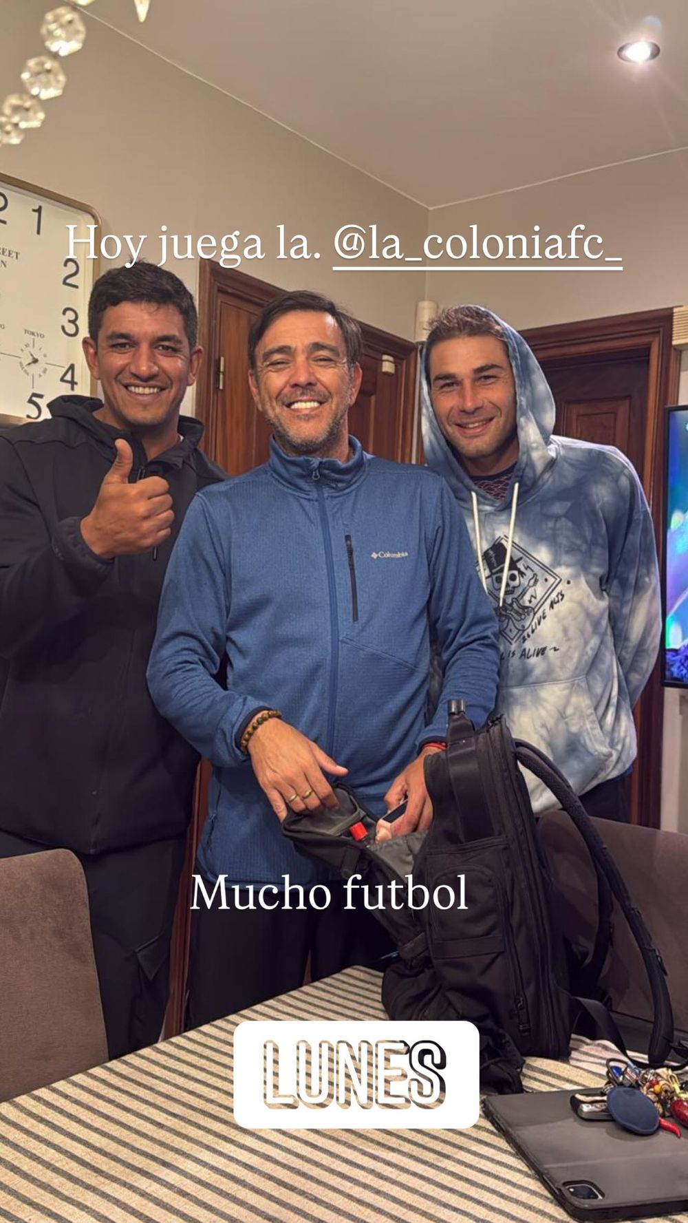 Diego Polenta, Álvaro Recoba y Rafael García en La Coloña FC Diego Polenta, Álvaro Recoba y Rafael García en La Coloña FC