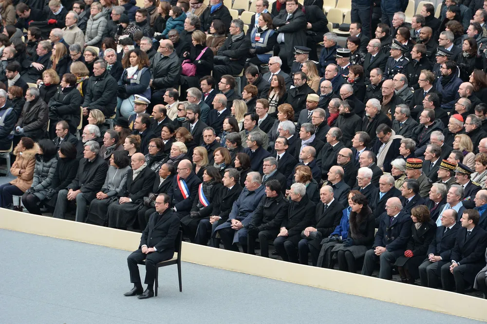 François Hollande en pleno acto.