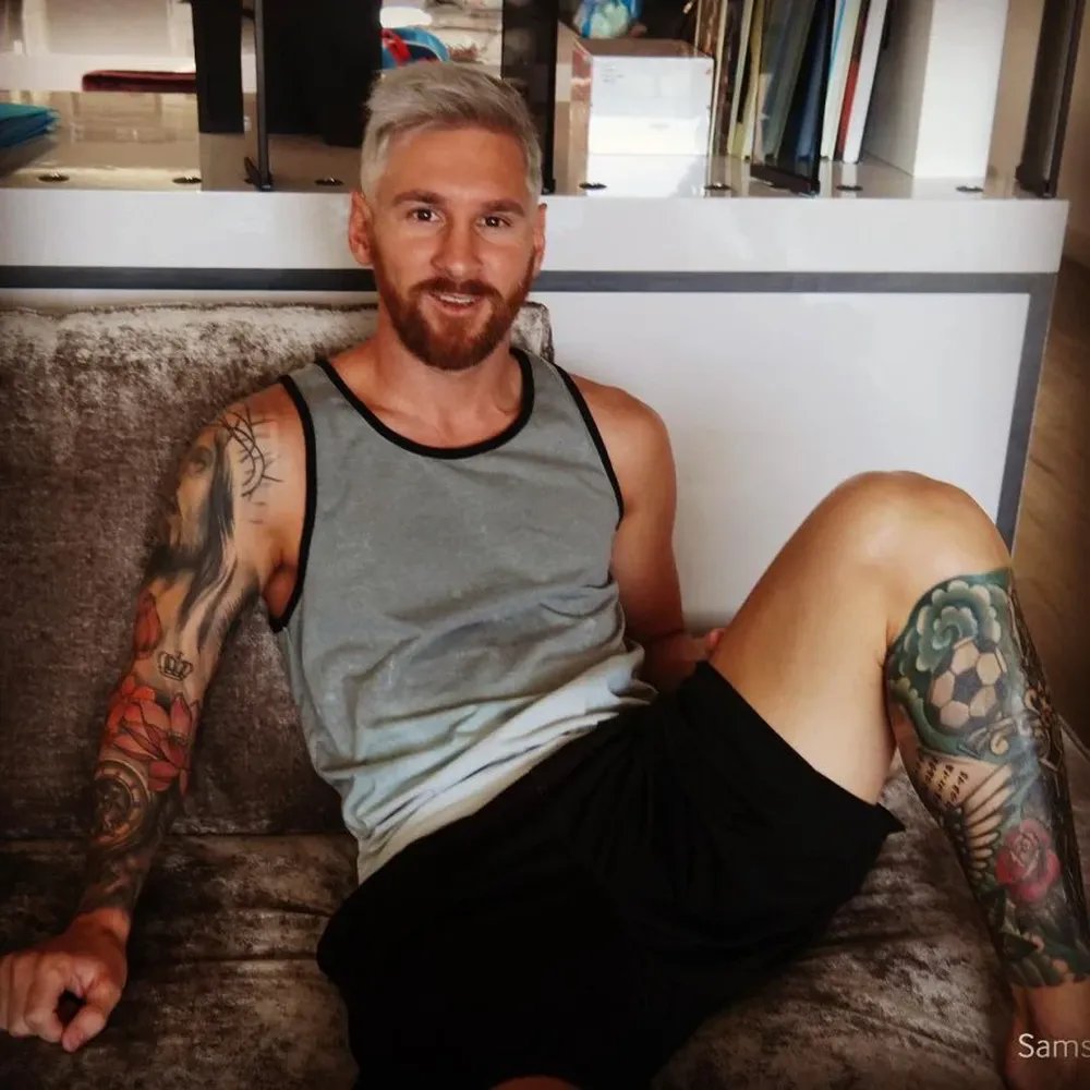 Lionel Messi y su nuevo color de pelo