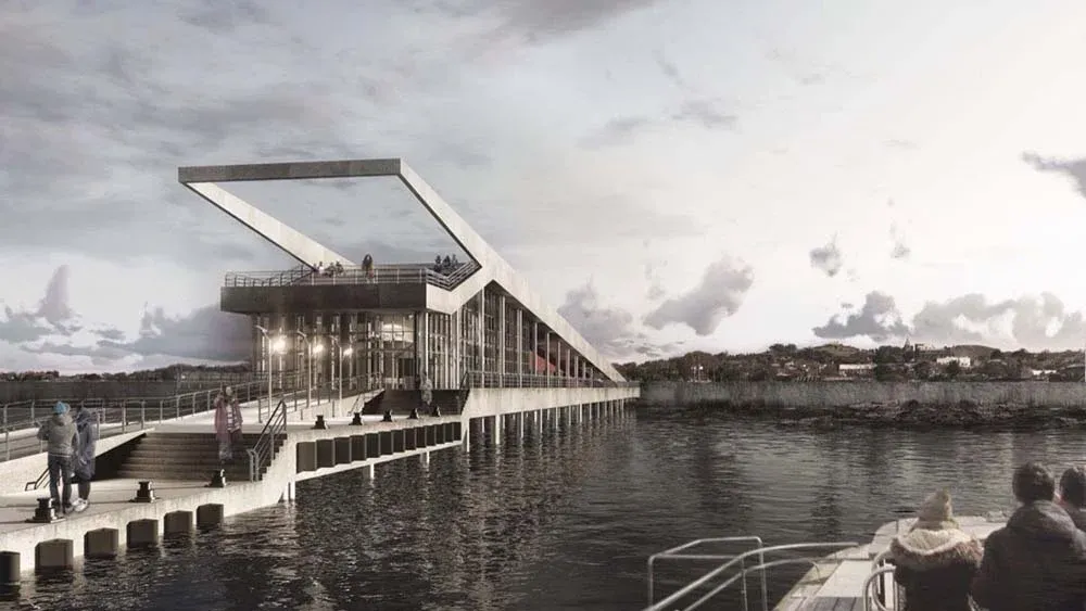 Una plaza elevada, un mirador y una cafetería completan la idea de las arquitectas.