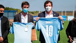 Ignacio Alonso, presidente de AUF, y Alejandro Domínguez, titular de Conmebol.