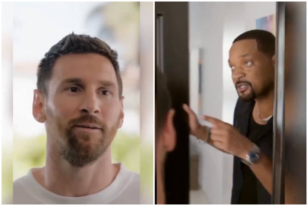 Lionel Messi en la promoción de Bad Boys junto a Will Smith