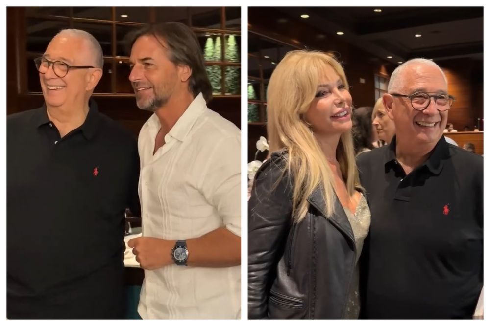 Sergio Puglia con Luis Lacalle Pou y Graciela Alfano en su cumpleaños