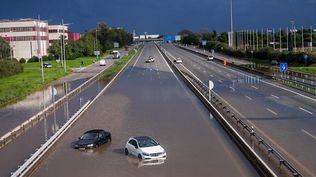 Autopistas inundadas de Barcelona.