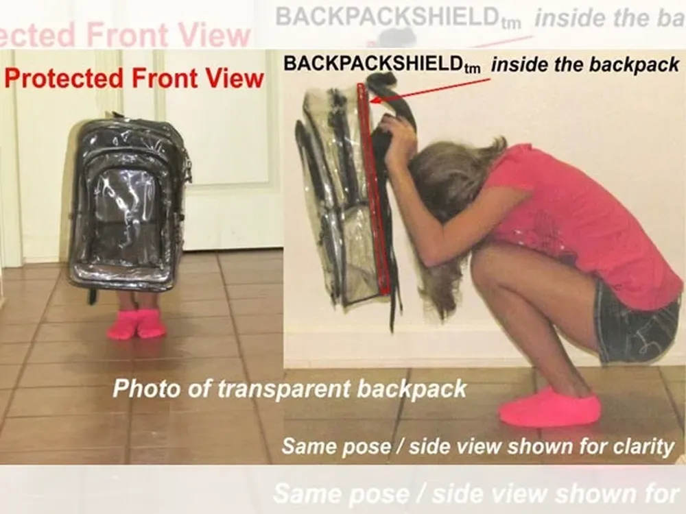 Una imagen de las mochilas antibalas