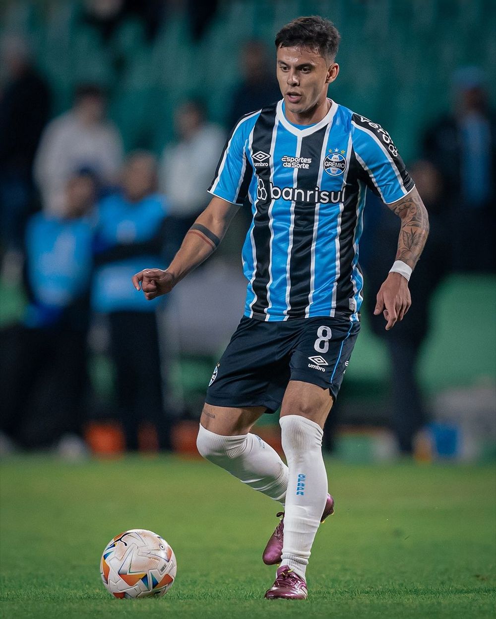 Felipe Carballo en su regreso a Gremio tras su lesión