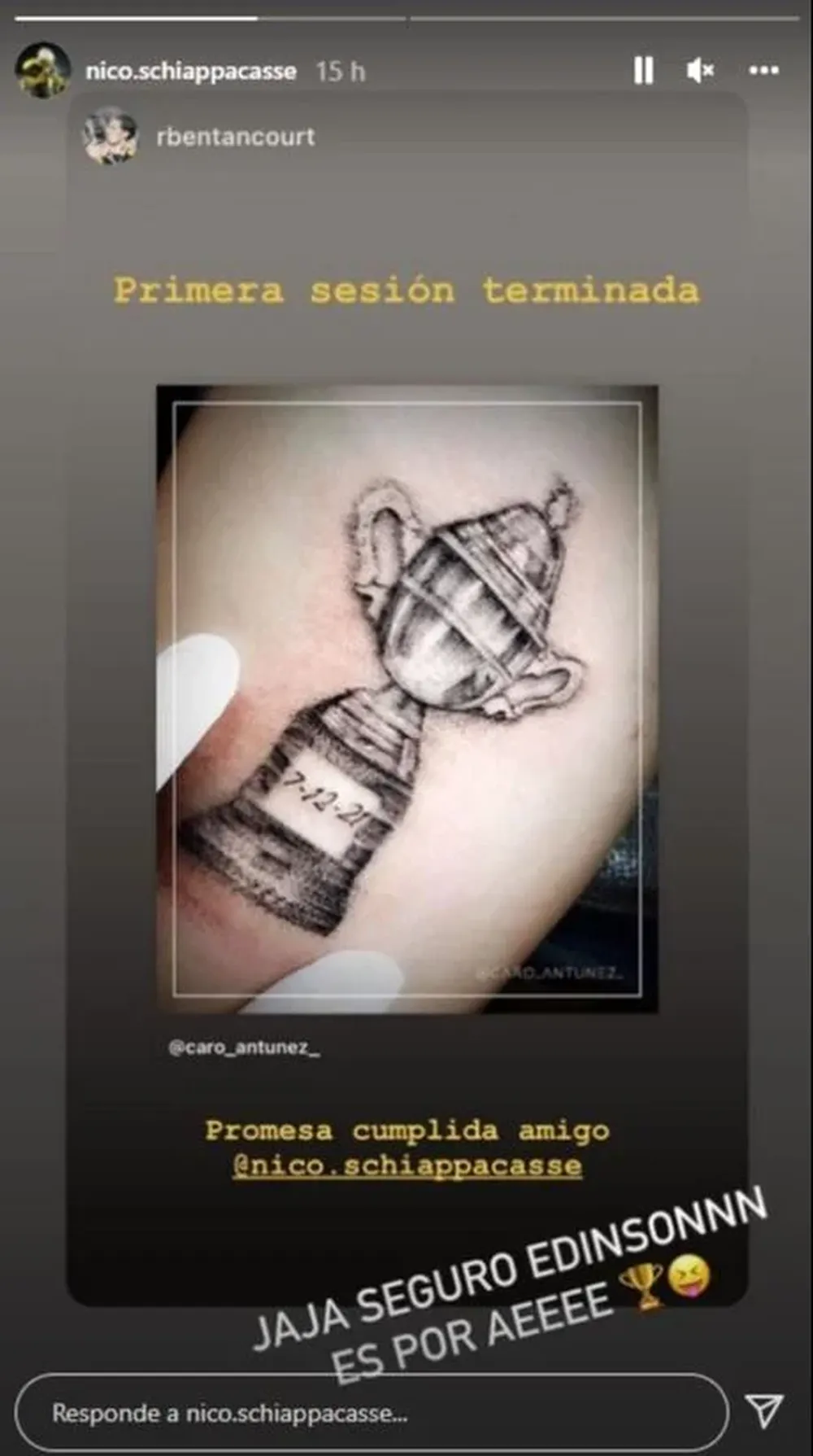 El tatuaje de Bentancourt y la respuesta de Schiappacasse