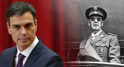 Pedro Sánchez y general Francisco Franco