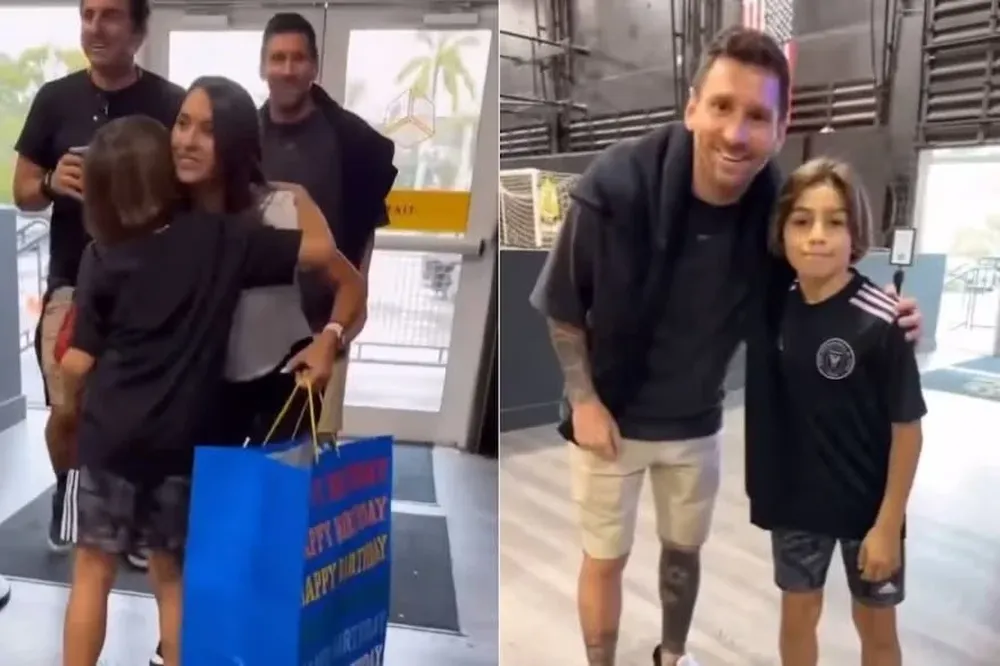 Lionel Messi en el cumpleaños de un compañero de Thiago