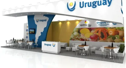Así se verá el stand que Uruguay XXI instalará en la Fruit Logística de Berlín