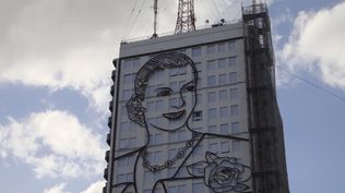 La imagen de Eva Perón en el ministerio de Desarrollo Social.
