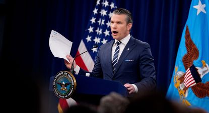 El secretario de Defensa, Pete Hegseth, dio una conferencia de prensa después del ataque a Irán.&nbsp;