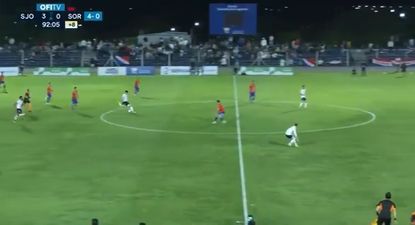 Desde ahí pateó Mateo Antúnez