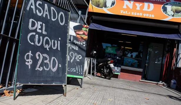 El precio del asado a $ 230 cuando estuvo vigente la exoneración del IVA.