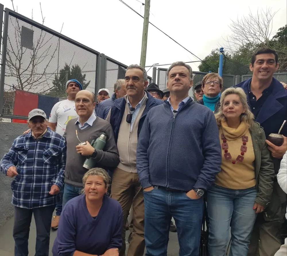Daniel Martínez, Javier Gandolfo, Yamandú Orsi y Esteban Vietta en primera fila