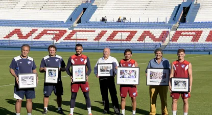 Lasarte, Tulbovitz, Conde, Rodríguez, Ligüera, Durán y Romero con sus premios