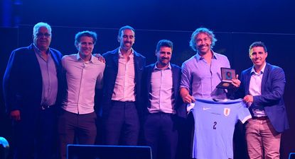 Forlán, Godín y Lugano en el evento de la Mutual